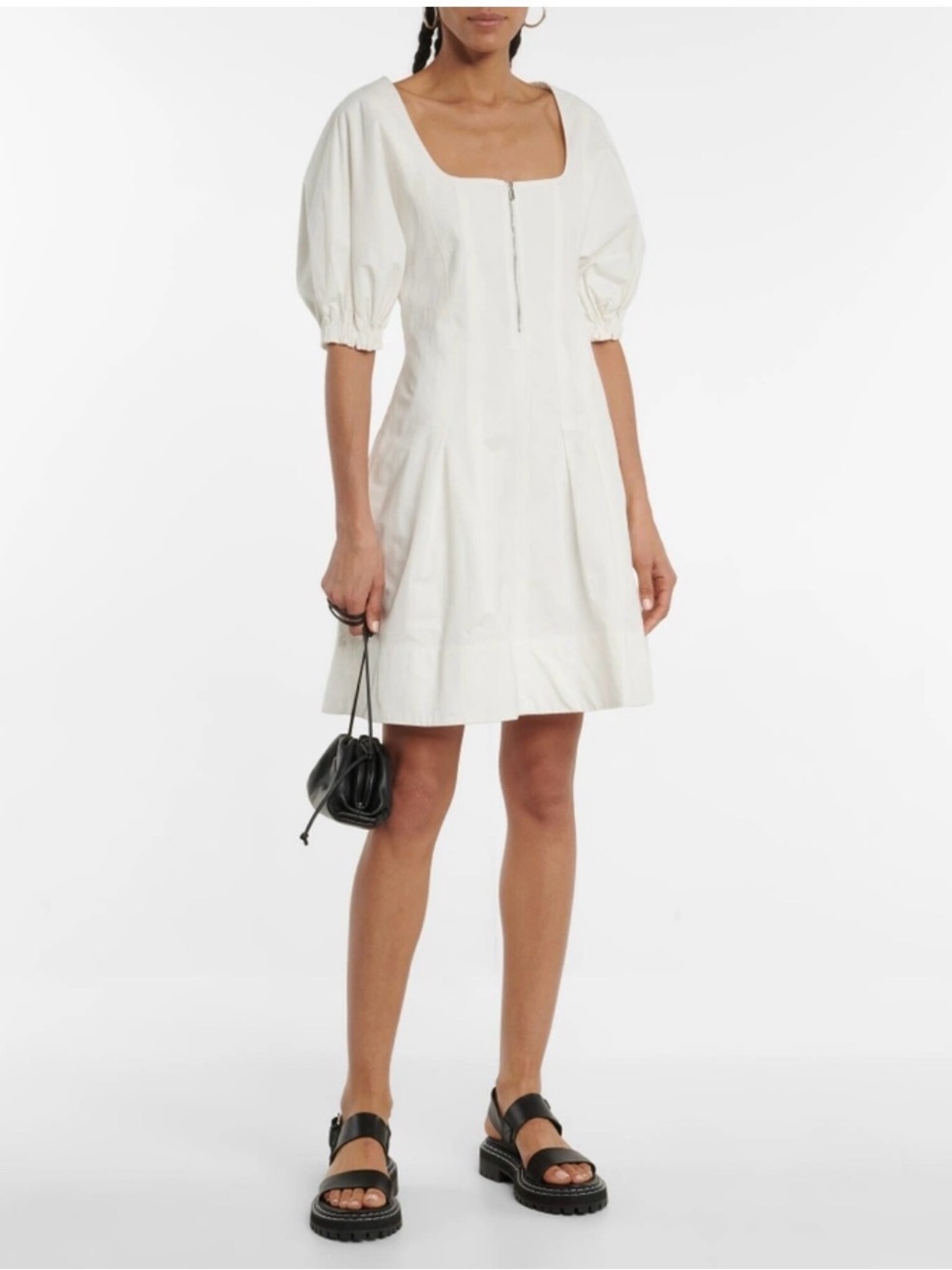 PROENZA SCHOULER WHITE LABEL Linen/Cotton Minidress in White